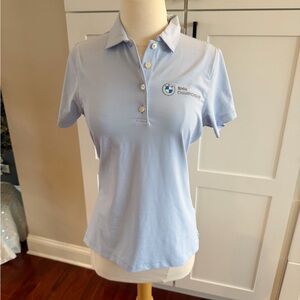 Peter MILLAR Women’s Sun Comfort Golf Polo Shirt Blue and White Stripe Small NEW